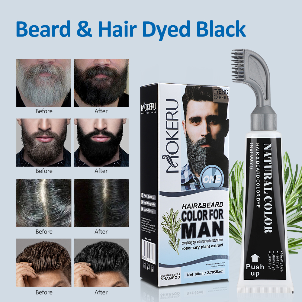 Hair Care For Men - 80ml Hair Dye Cream Black Beard