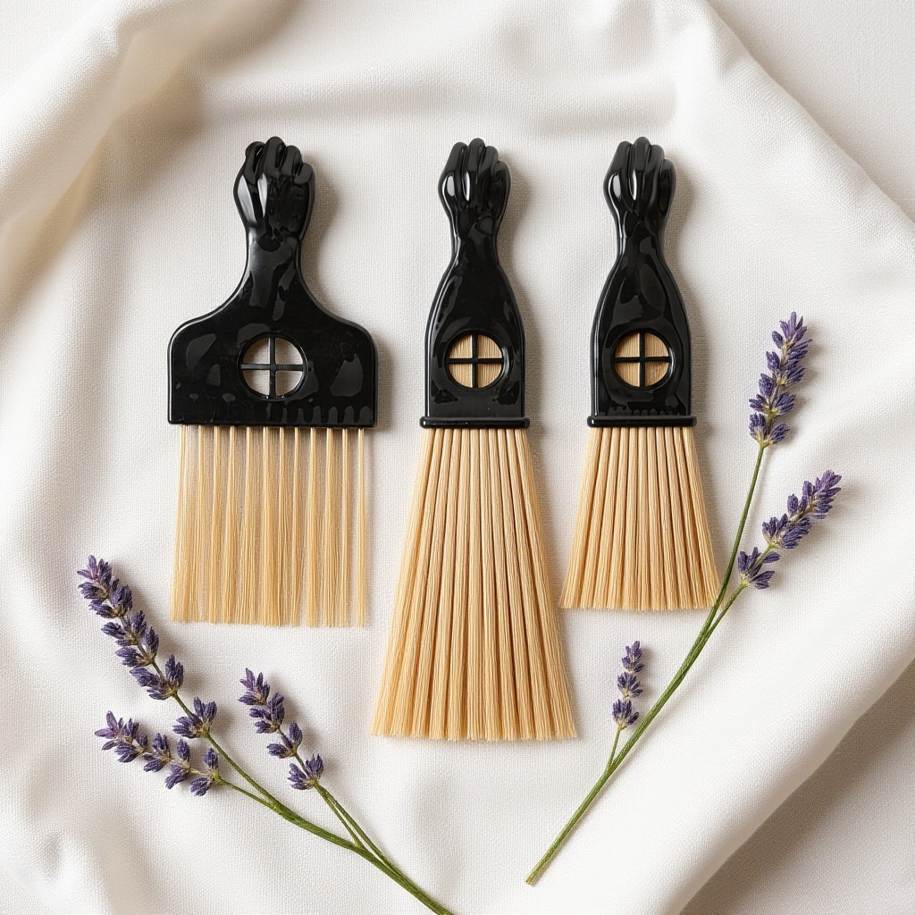 Afro Pick Comb - 3Pcs Metal Afro Pick Comb Double