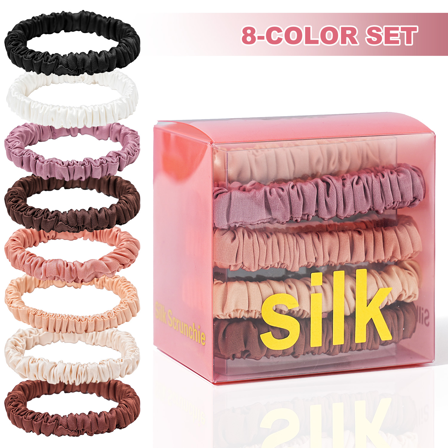 Hair Care China - 8PCS/Set 100% Pure Mulberry Silk Hair
