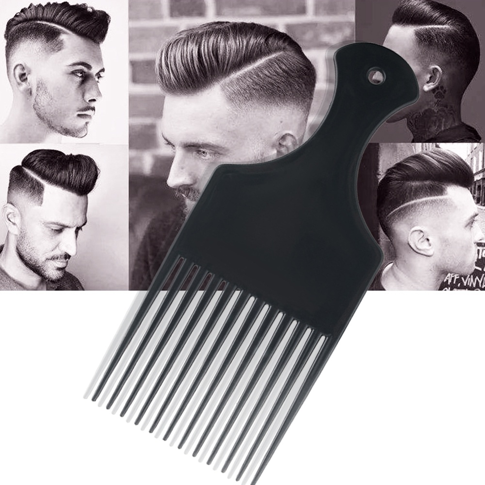 Afro Pick Comb - black Wide Teeth Brush Pick Comb