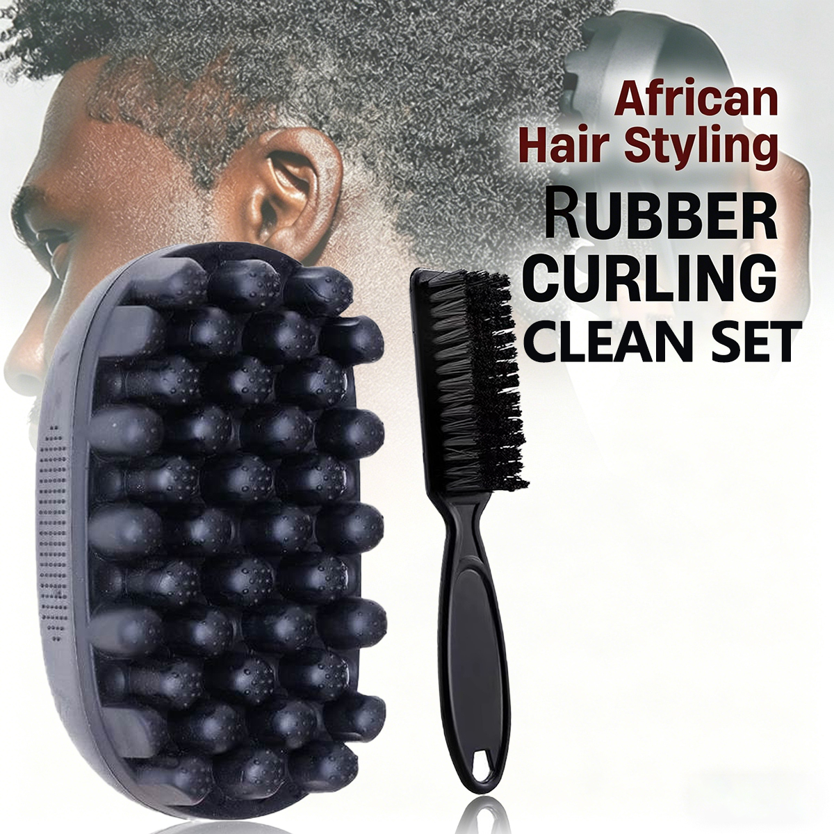 Afro Pick Comb - 2PCS Set African Rubber Magic Twist
