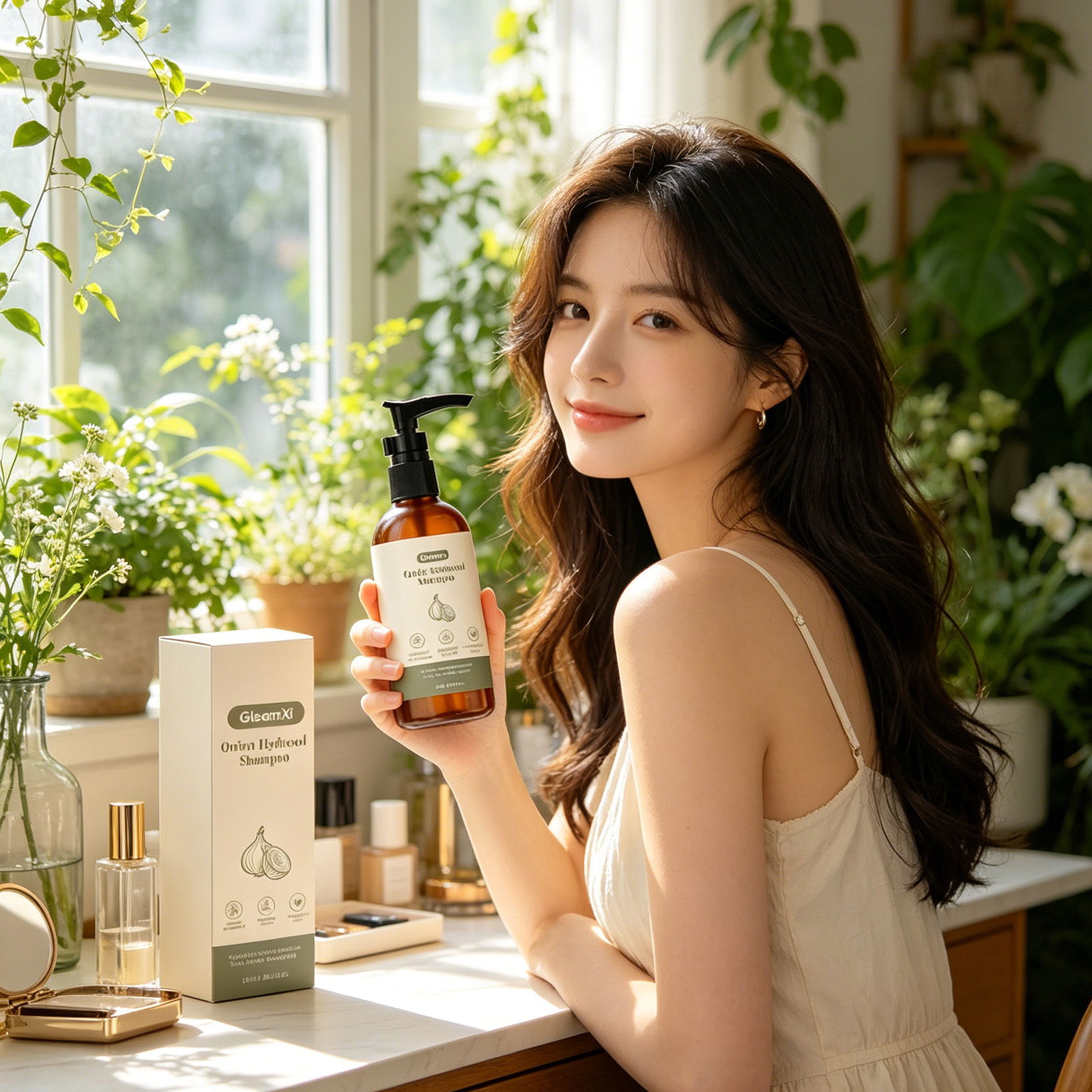 GleamXi Onion Shampoo Lasting  - Hair Care Natural Products のレビューと価格