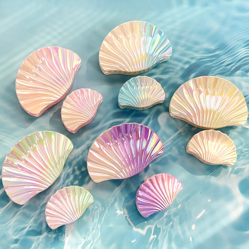 2pcs Gradient Shell Hair Clip  - Hair Clip Claw Large のレビューと価格