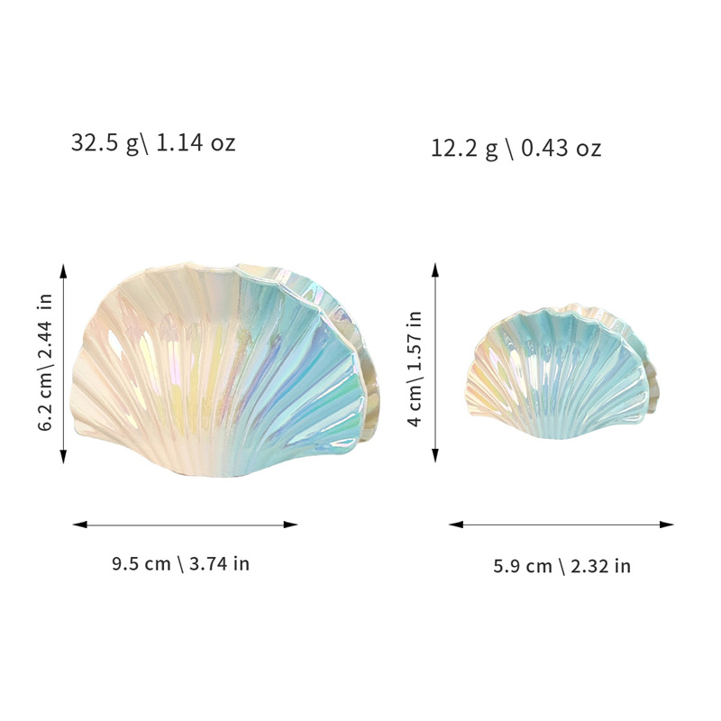 2pcs Gradient Shell Hair Clip  - Hair Clip Claw Large のレビューと価格