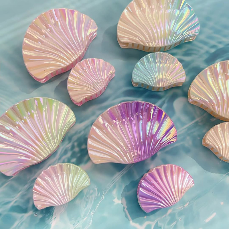2pcs Gradient Shell Hair Clip  - Hair Clip Claw Large のレビューと価格