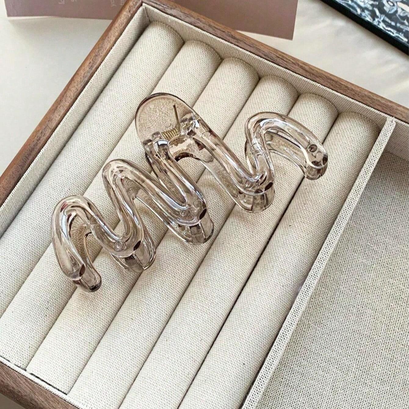 3PCS Premium Feeling Wave Shar - Hair Clip Claw Large のレビューと価格