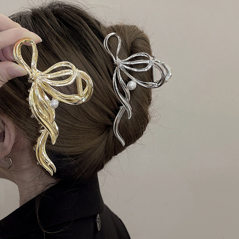 Fashion Elegant Women Bow Pear - Hair Clip Claw Large のレビューと価格