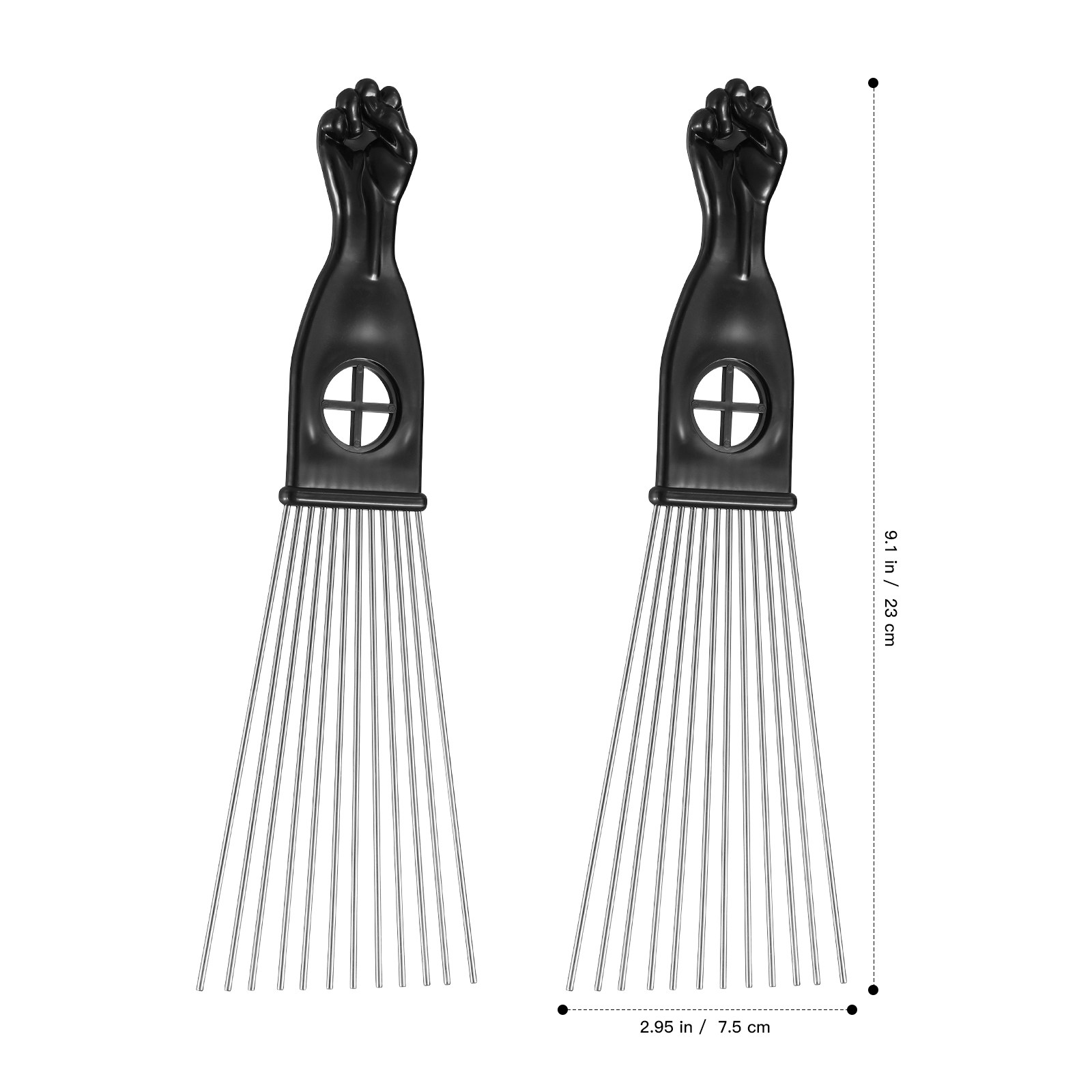 2Pcs Stainless Steel Hair Pick - Afro Pick Comb のレビューと価格
