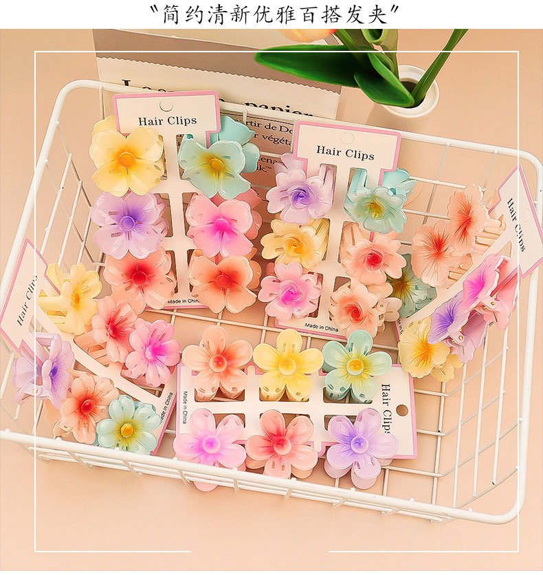 6Pcs Fashion Colorful Transpar - Hair Clip Claw Large のレビューと価格