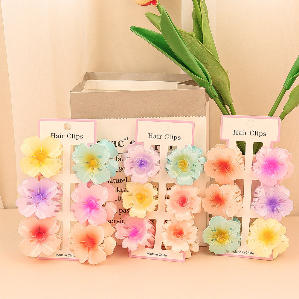6Pcs Fashion Colorful Transpar - Hair Clip Claw Large のレビューと価格