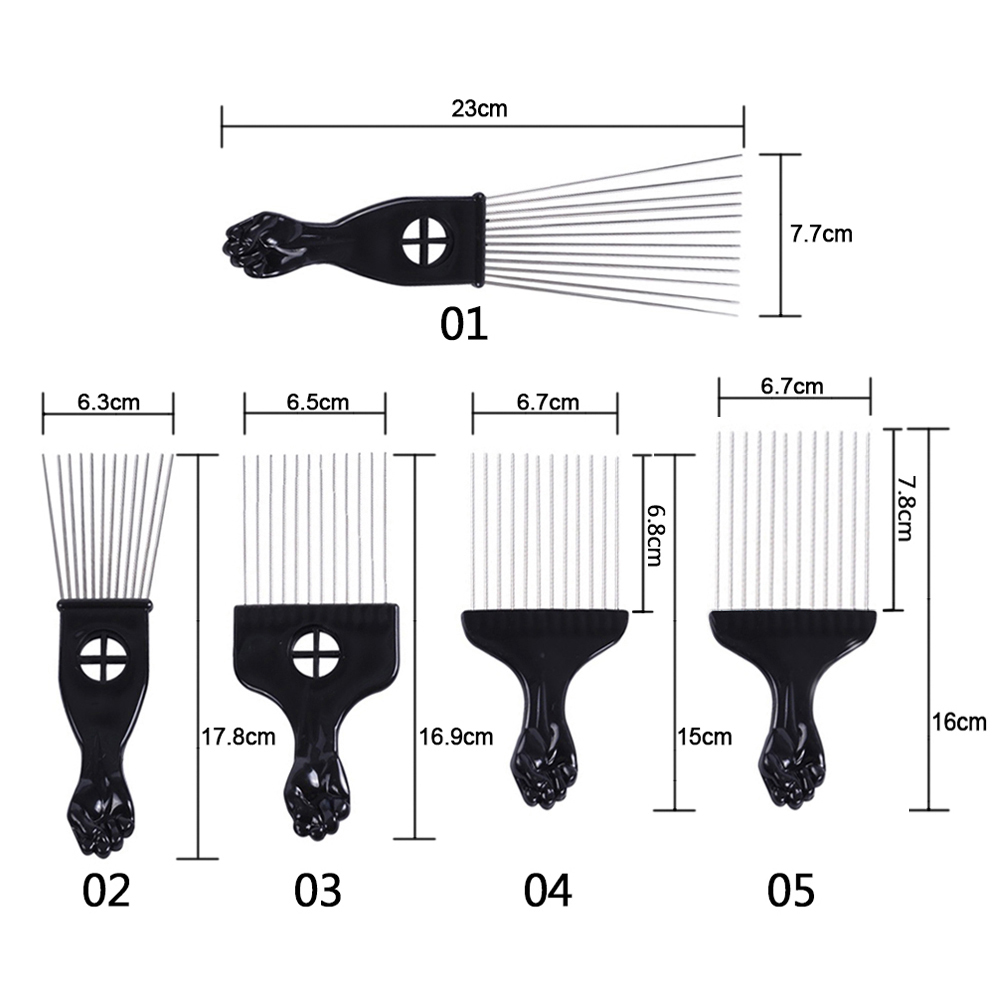1 Pcs Salon Use Black Metal Af - Afro Pick Comb のレビューと価格