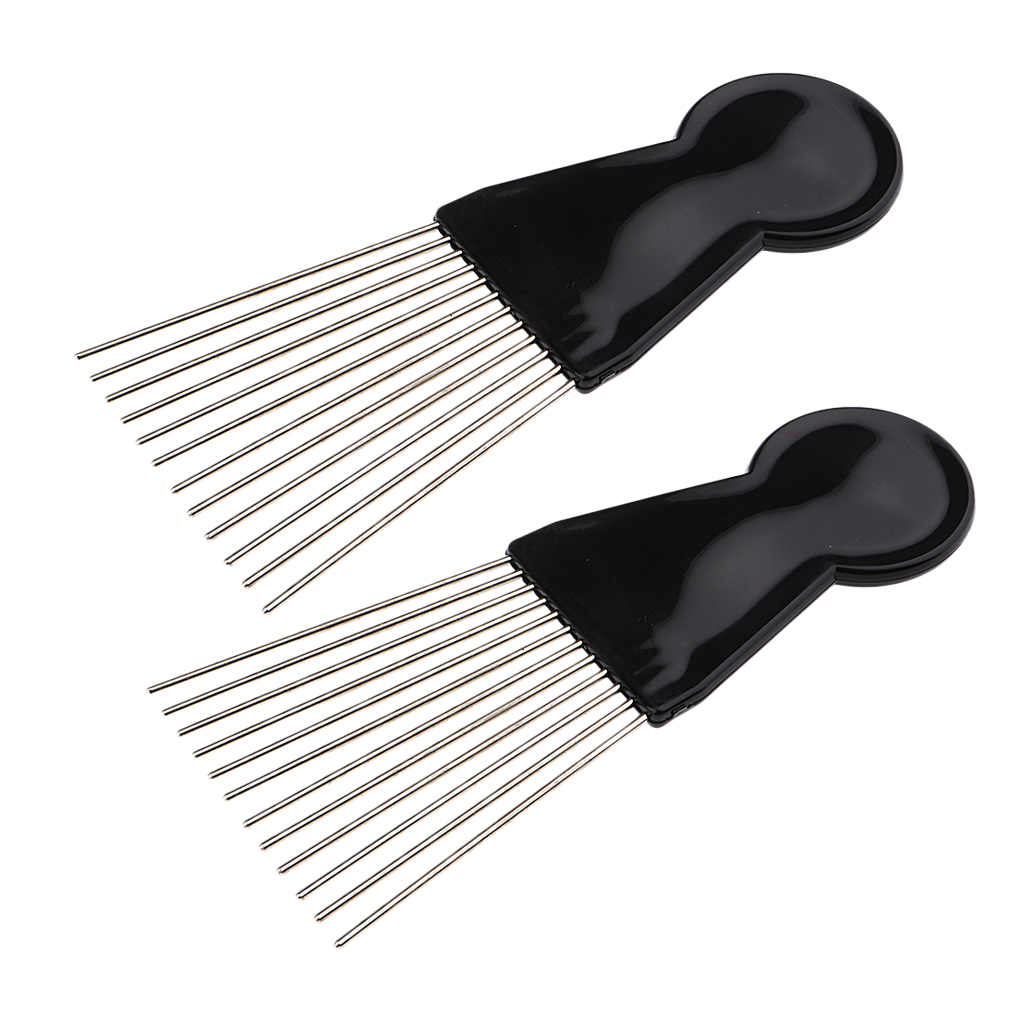 2Pcs Professional Salon Barber - Afro Pick Comb のレビューと価格