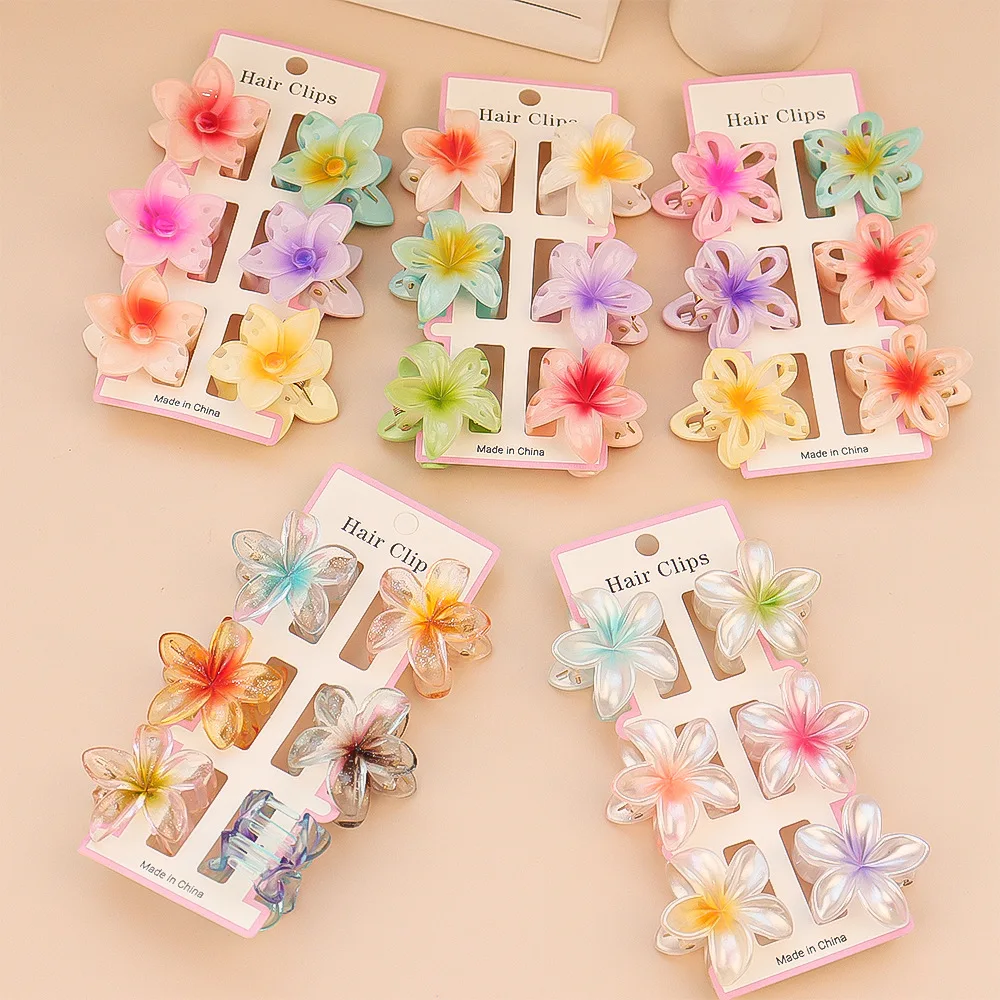 6Pcs Fashion Colorful Transpar - Hair Clip Claw Large のレビューと価格