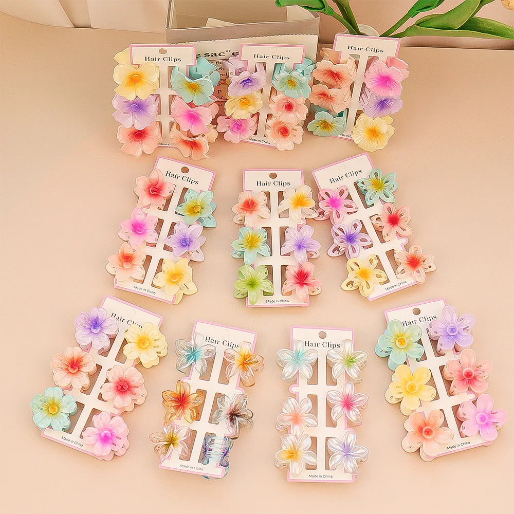 6Pcs Fashion Colorful Transpar - Hair Clip Claw Large のレビューと価格