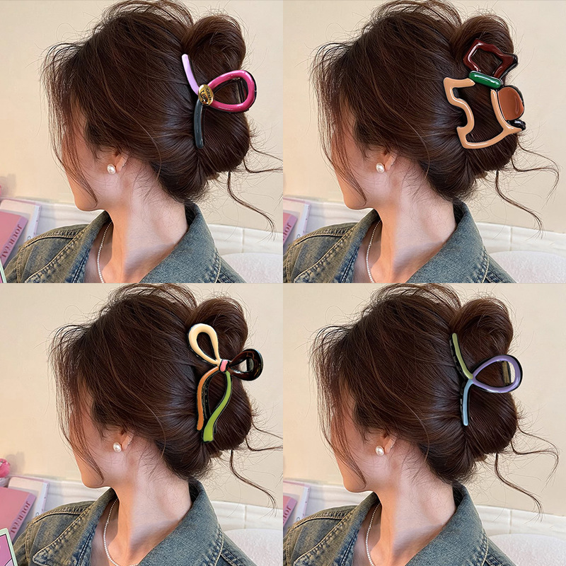 Large Bow Hair Clip Crab Korea - Hair Clip Claw Large のレビューと価格