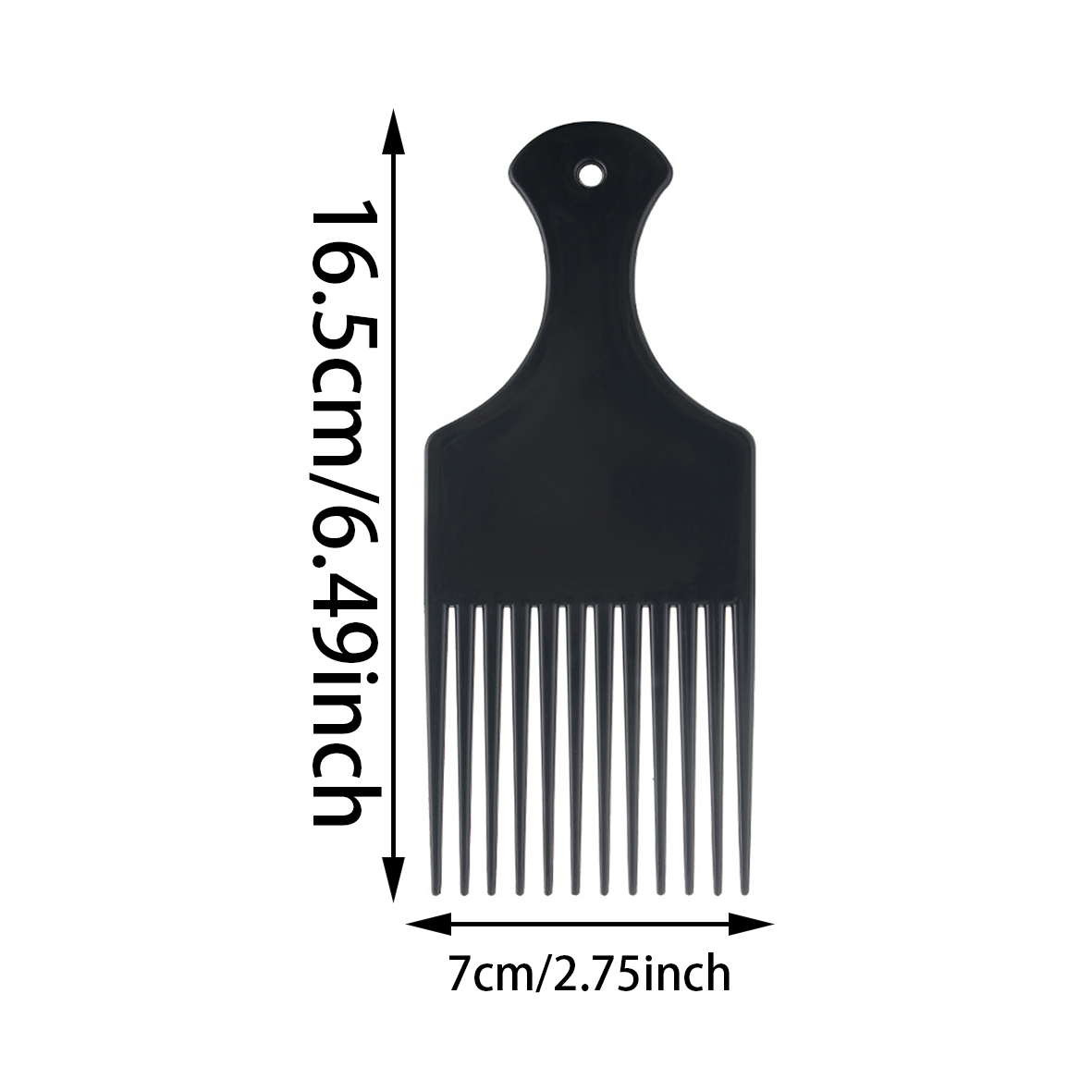 black Wide Teeth Brush Pick Co - Afro Pick Comb のレビューと価格