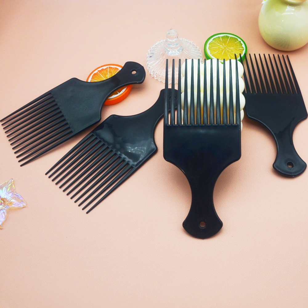 black Wide Teeth Brush Pick Co - Afro Pick Comb のレビューと価格