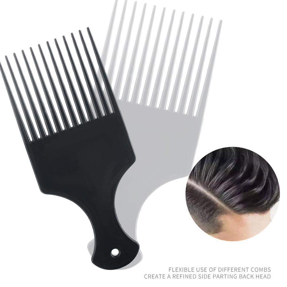 black Wide Teeth Brush Pick Co - Afro Pick Comb のレビューと価格