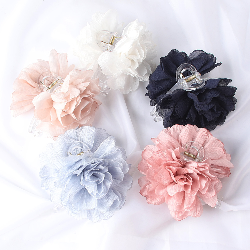 Fabric Big Flower Hair Claw Cl - Hair Clip Claw Large のレビューと価格