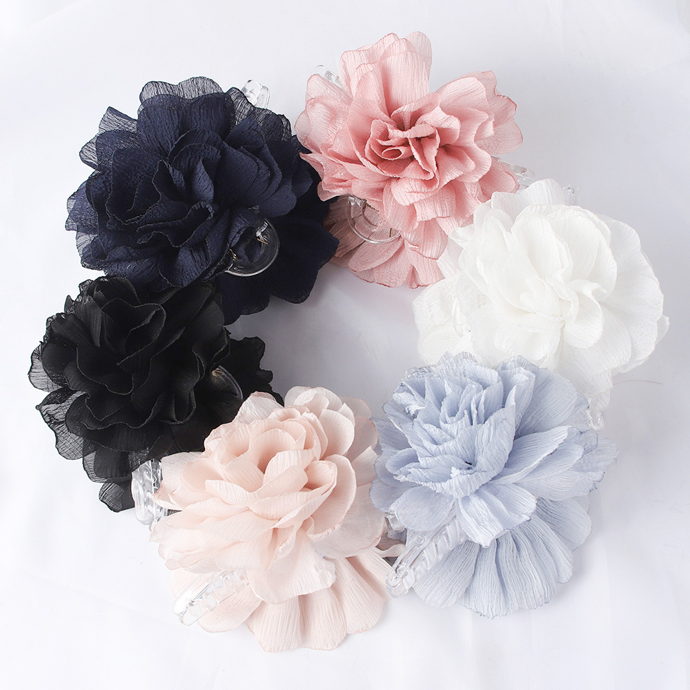 Fabric Big Flower Hair Claw Cl - Hair Clip Claw Large のレビューと価格