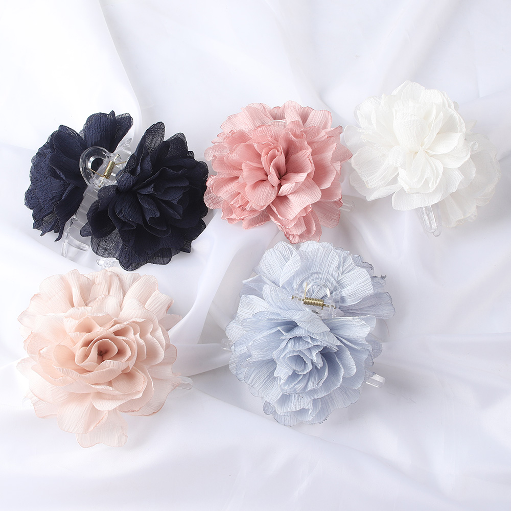 Fabric Big Flower Hair Claw Cl - Hair Clip Claw Large のレビューと価格