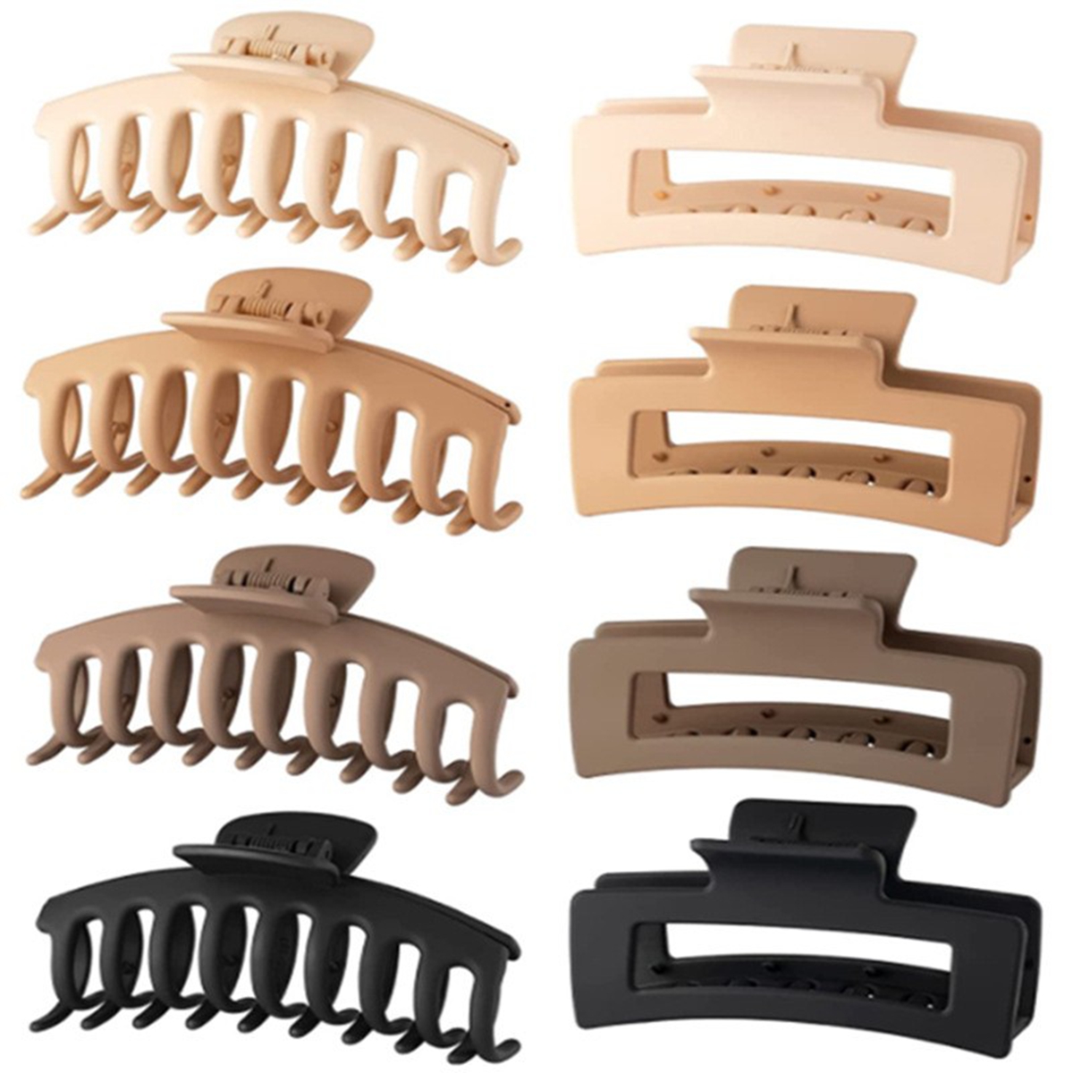 Black Hair Clips for Women - 8 - Hair Clip Claw Large のレビューと価格