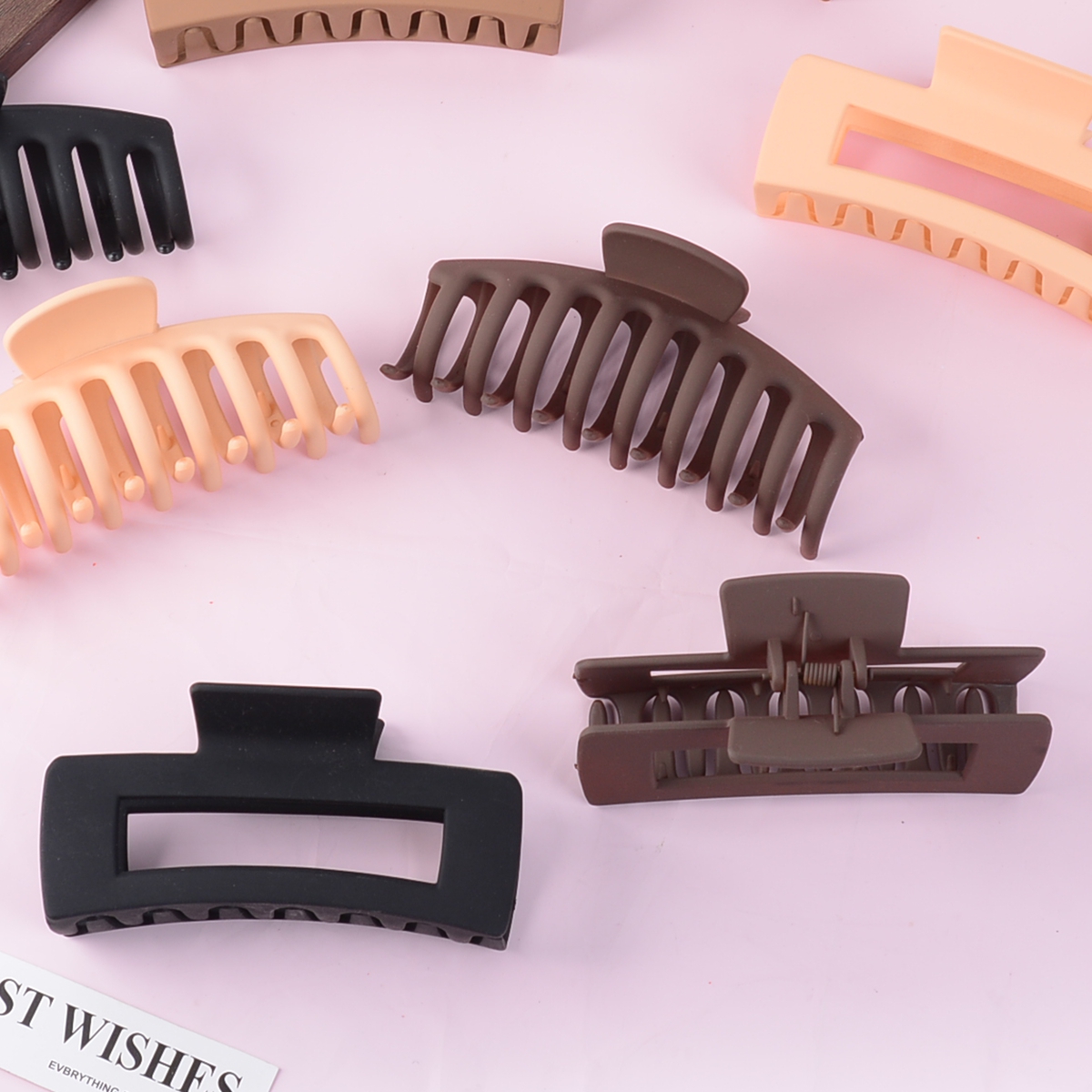Black Hair Clips for Women - 8 - Hair Clip Claw Large のレビューと価格