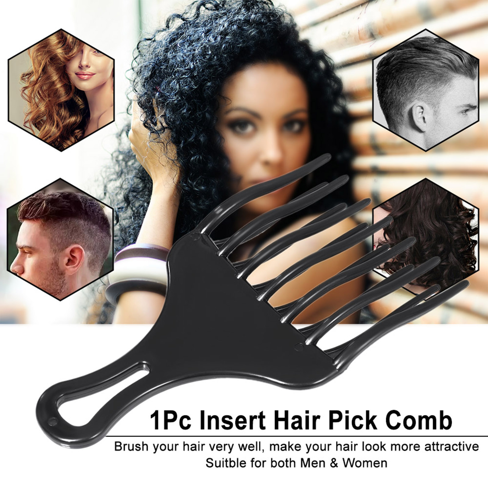 Hair Comb Insert Afro Hair Pic - Afro Pick Comb のレビューと価格