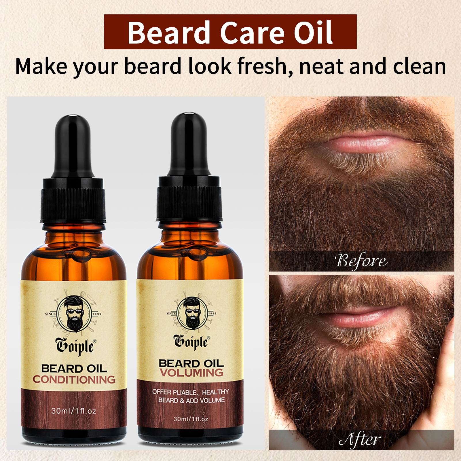 3pcs Men Natural Beard Care Oi - Hair Care For Men のレビューと価格