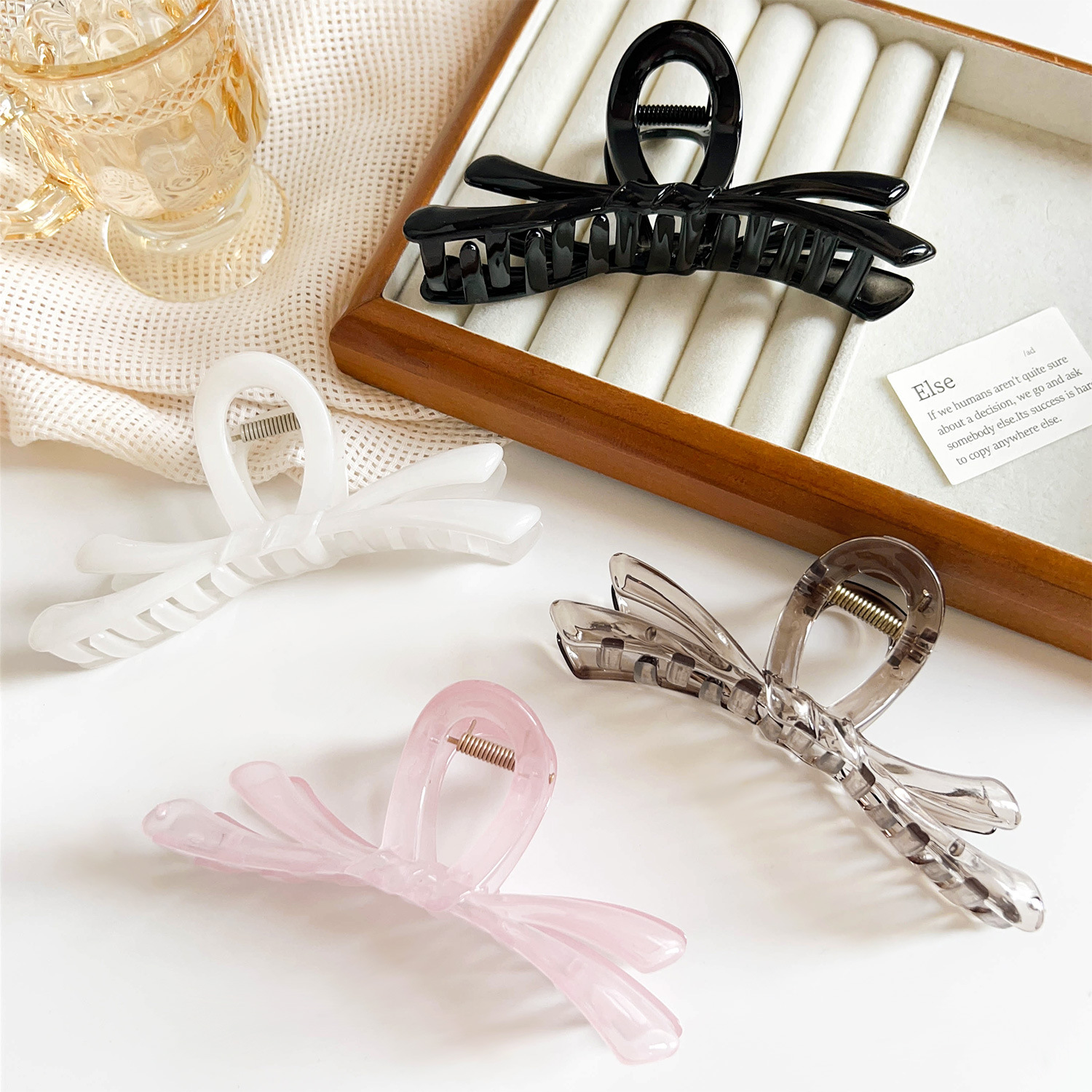 2/4PCS Large Bow Ribbon Hair C - Hair Clip Claw Large のレビューと価格
