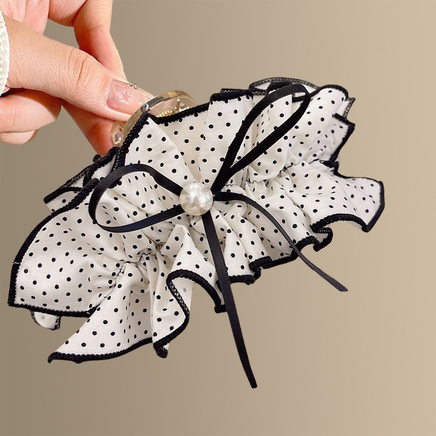 1pc Sweet and high-end fabric  - Hair Clip Claw Large のレビューと価格